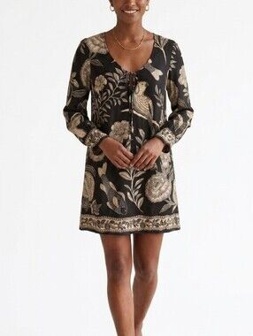 FARM Rio Jardim De Cordel Botanical Bird Koi Fish Mini Dress Medium